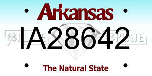 IA28642 Arkansas License Plate