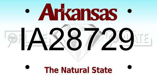 IA28729 Arkansas License Plate