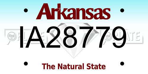IA28779 Arkansas License Plate