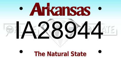 IA28944 Arkansas License Plate