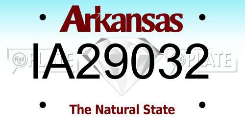 IA29032 Arkansas License Plate