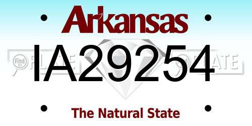 IA29254 Arkansas License Plate
