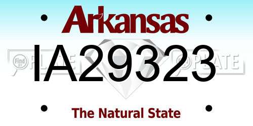 IA29323 Arkansas License Plate