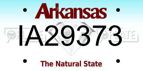 IA29373 Arkansas License Plate