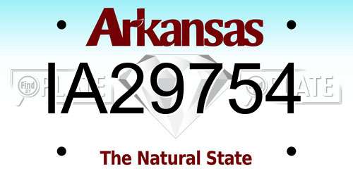 IA29754 Arkansas License Plate