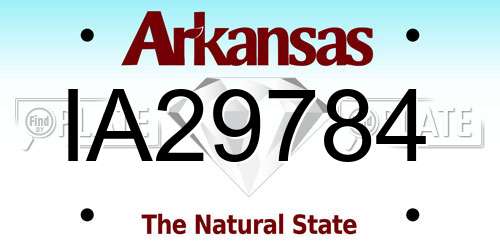 IA29784 Arkansas License Plate