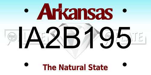 IA2B195 Arkansas License Plate