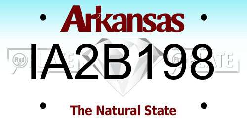 IA2B198 Arkansas License Plate