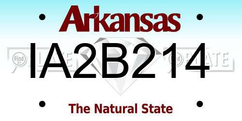 IA2B214 Arkansas License Plate