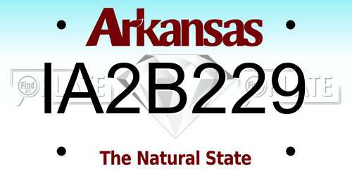 IA2B229 Arkansas License Plate