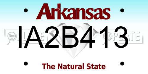 IA2B413 Arkansas License Plate