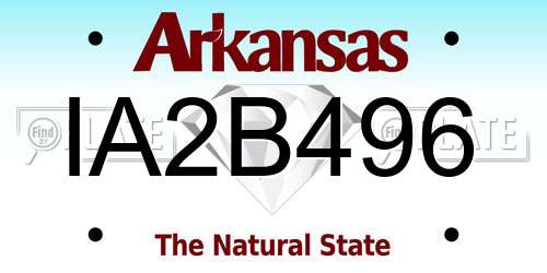 IA2B496 Arkansas License Plate