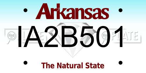 IA2B501 Arkansas License Plate
