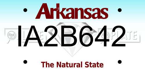 IA2B642 Arkansas License Plate
