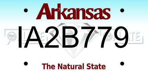 IA2B779 Arkansas License Plate