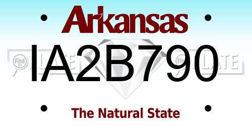 IA2B790 Arkansas License Plate