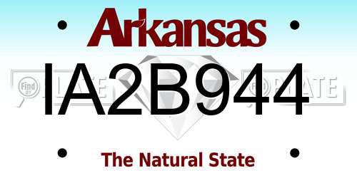 IA2B944 Arkansas License Plate
