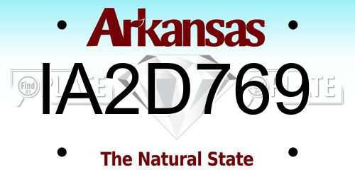 IA2D769 Arkansas License Plate