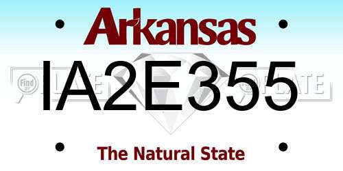 IA2E355 Arkansas License Plate