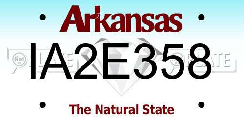 IA2E358 Arkansas License Plate