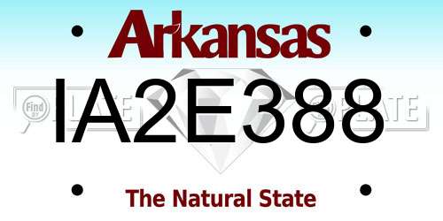 IA2E388 Arkansas License Plate