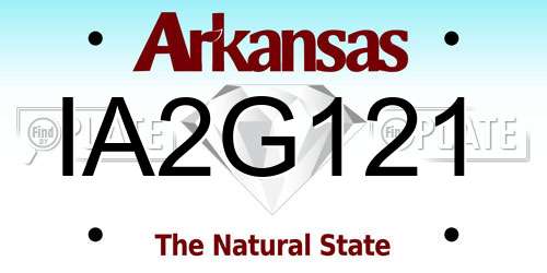 IA2G121 Arkansas License Plate