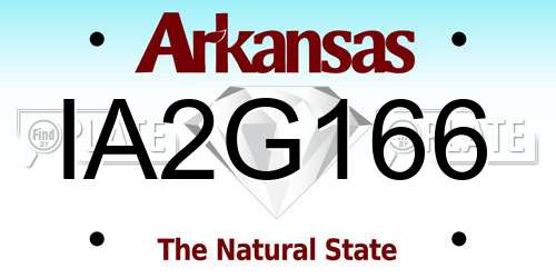 IA2G166 Arkansas License Plate
