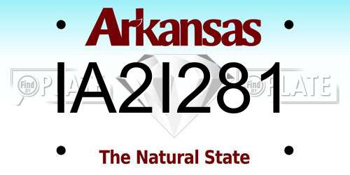 IA2I281 Arkansas License Plate