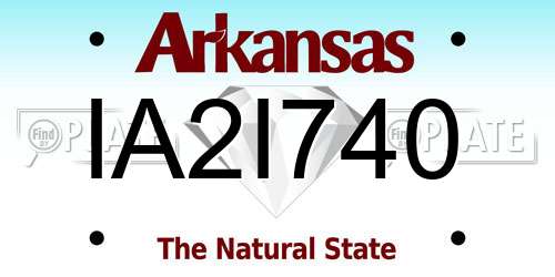 IA2I740 Arkansas License Plate