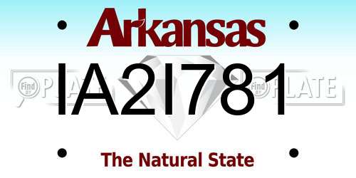 IA2I781 Arkansas License Plate