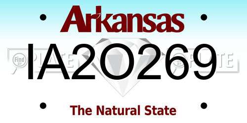 IA2O269 Arkansas License Plate