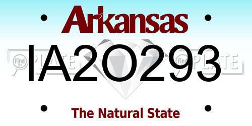 IA2O293 Arkansas License Plate