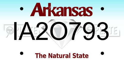 IA2O793 Arkansas License Plate