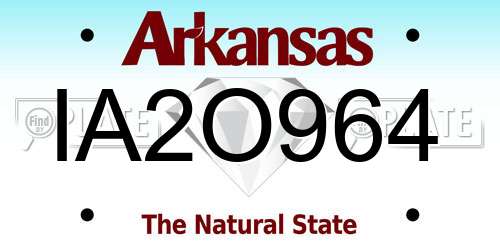 IA2O964 Arkansas License Plate