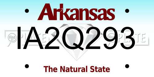 IA2Q293 Arkansas License Plate