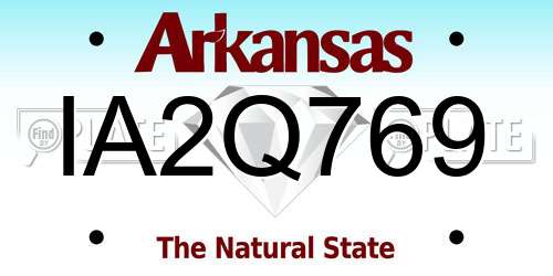 IA2Q769 Arkansas License Plate