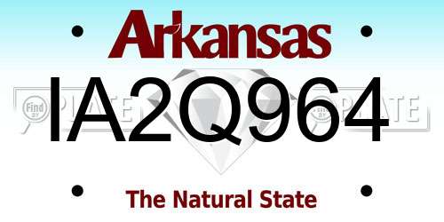 IA2Q964 Arkansas License Plate