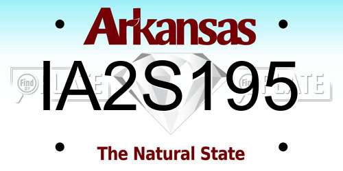 IA2S195 Arkansas License Plate
