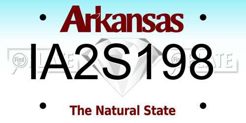 IA2S198 Arkansas License Plate