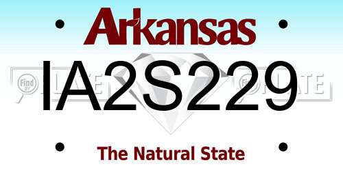 IA2S229 Arkansas License Plate