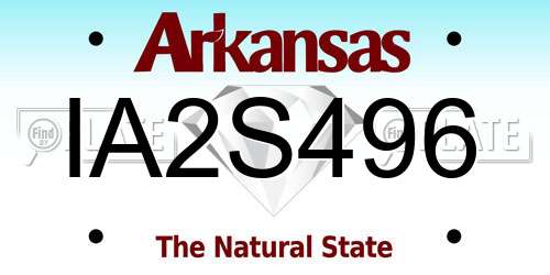 IA2S496 Arkansas License Plate