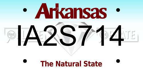 IA2S714 Arkansas License Plate