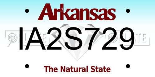 IA2S729 Arkansas License Plate