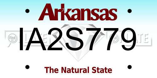 IA2S779 Arkansas License Plate