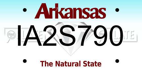 IA2S790 Arkansas License Plate