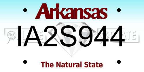 IA2S944 Arkansas License Plate