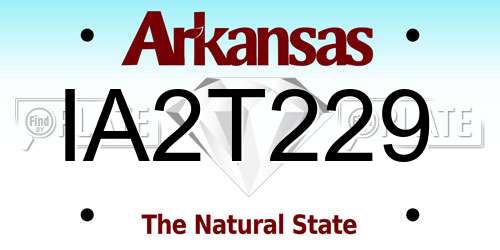 IA2T229 Arkansas License Plate