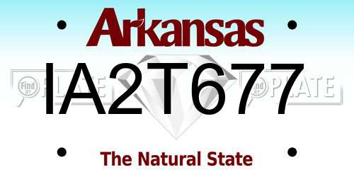 IA2T677 Arkansas License Plate
