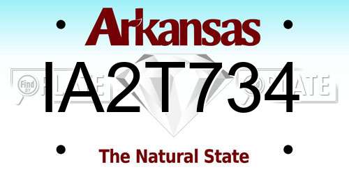 IA2T734 Arkansas License Plate