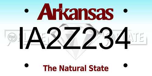 IA2Z234 Arkansas License Plate